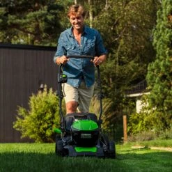 GreenWorks GD24X2LM46SP 4-in-1 46cm 48V Self-Propelled Cordless Lawn Mower (Bare Tool) -Greenworks Sale Shop gwgd24x2lm46sk4x front 1 1