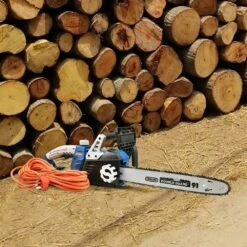 Hyundai HYC2400E 40cm 2400W Electric Chainsaw -Greenworks Sale Shop hyundai hyc2400e chainsaw lifestyle