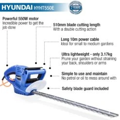 Hyundai HYHT550E Electric Hedge Trimmer -Greenworks Sale Shop hyundai hyht550e hedge trimmer features