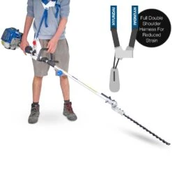 Hyundai HYPT5200X Long Reach Petrol Hedge Trimmer -Greenworks Sale Shop hyundai hypt5200x pole hedge trimmer harness