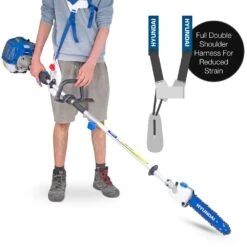 Hyundai HYPS5200X Petrol Pole Pruner -Greenworks Sale Shop hyundai pole saw with harness