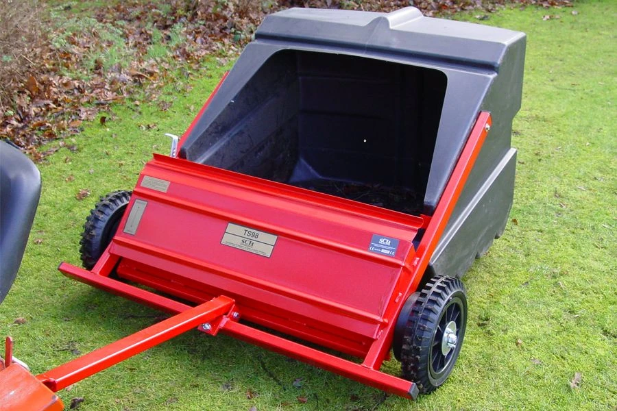 SCH TS98 36" Tow-Behind Sweeper With Rigid Plastic Hopper 1 SCH TS98 36" Tow-Behind Sweeper With Rigid Plastic Hopper