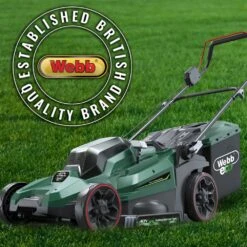 Webb Eco WEV20X2LM43B4X 40V (20V+20V) Push Cordless Lawn Mower (with 2 X 4Ah Batteries & Twin Charger) -Greenworks Sale Shop webb eco wev20x2lm43b4x 20v lawnmower lifestyle