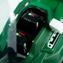 Webb Eco WEV20X2LM43B4X 40V (20V+20V) Push Cordless Lawn Mower (with 2 X 4Ah Batteries & Twin Charger) -Greenworks Sale Shop webb eco wev20x2lm43b4x 20v lawnmower lifestyle battery compartment