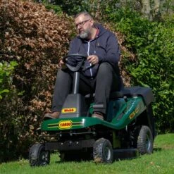 Webb 12530 77cm (30") Rear Collect Hydrostatic Ride-On Lawn Mower -Greenworks Sale Shop webb we12530 ride on lawnmower lifestyle 1