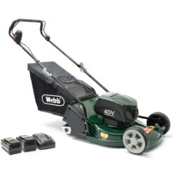 Webb WERR17LISPX2 Supreme 40V 3-in-1 Self-Propelled Rear Roller Cordless Lawn Mower (with 2 X 4Ah Batteries & Charger)